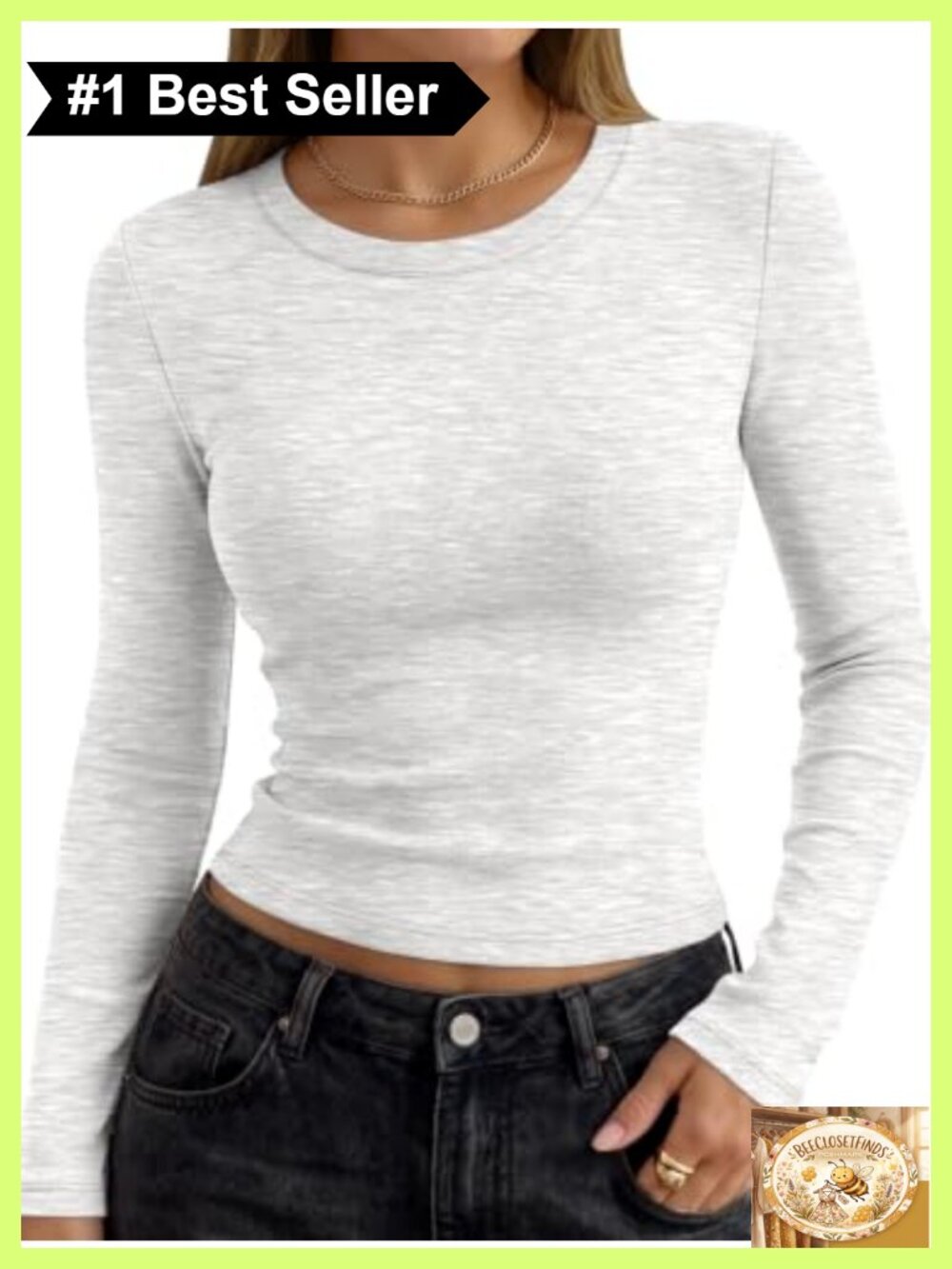 Women's Long Sleeve Crew Neck Crop Top Rayon Spandex Layer Tee